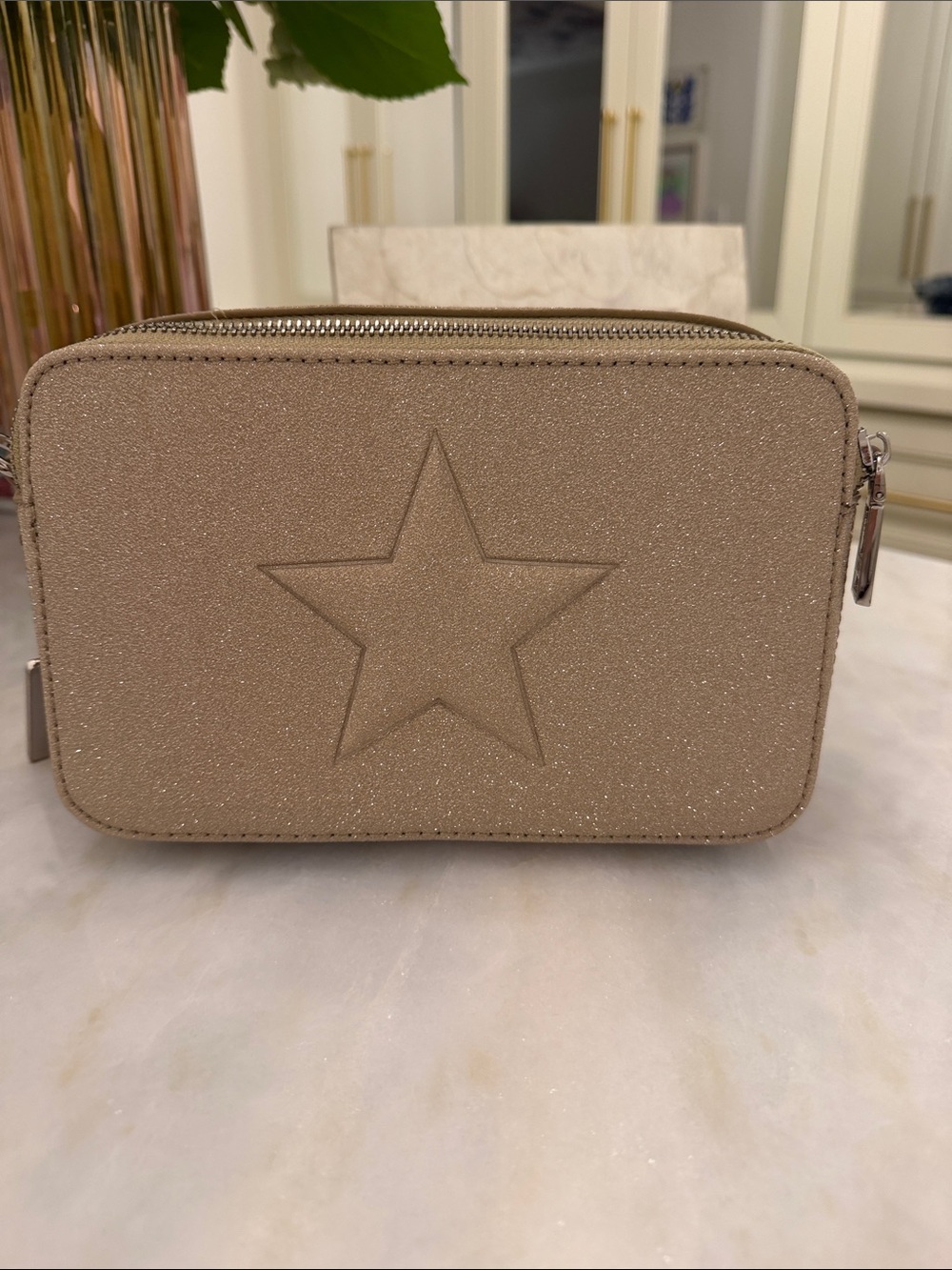 Vintage Havana Gold Glitter Star Crossbody Bag in Champagne LIKE NEW!!!